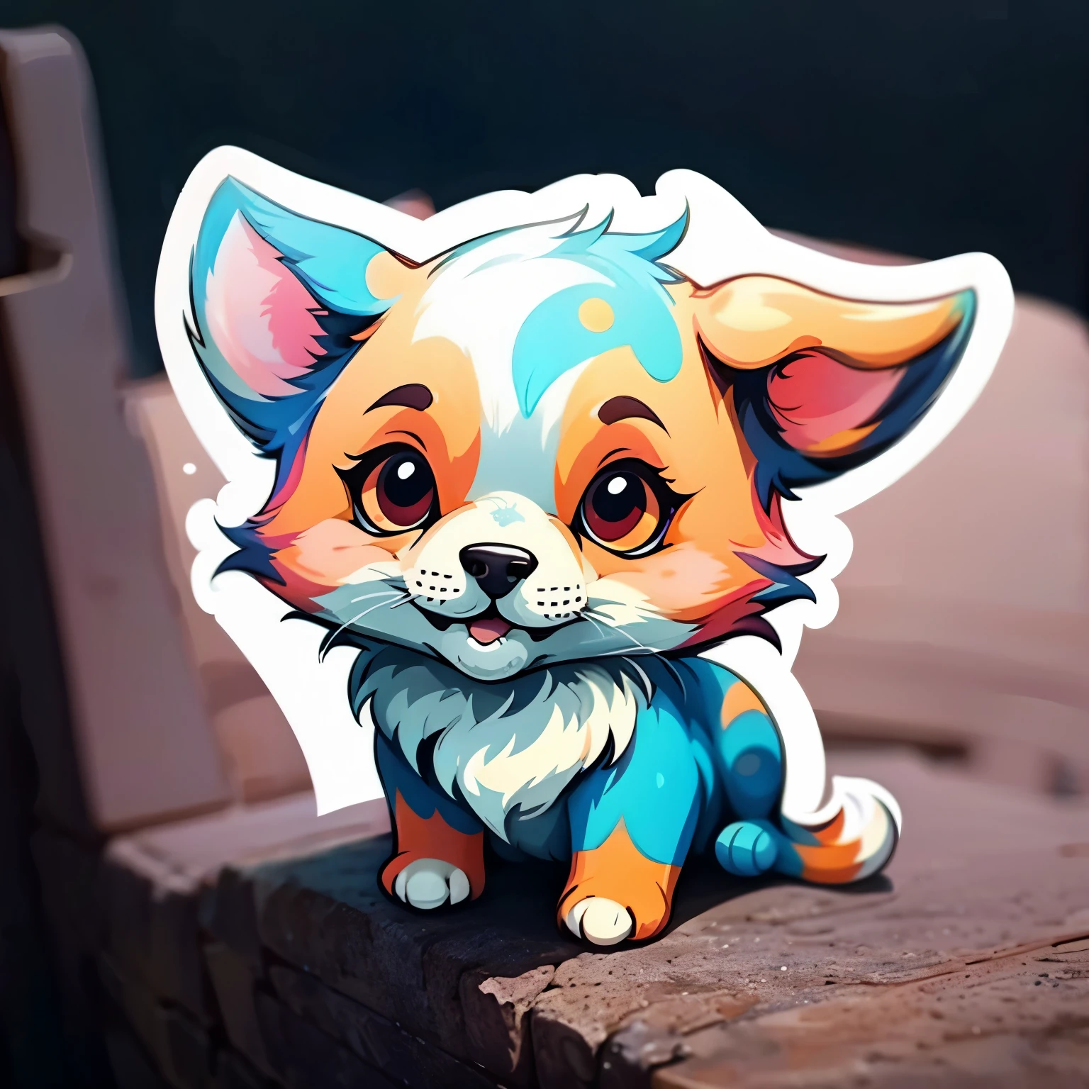 A logo　a Dog　cute little　a sticker