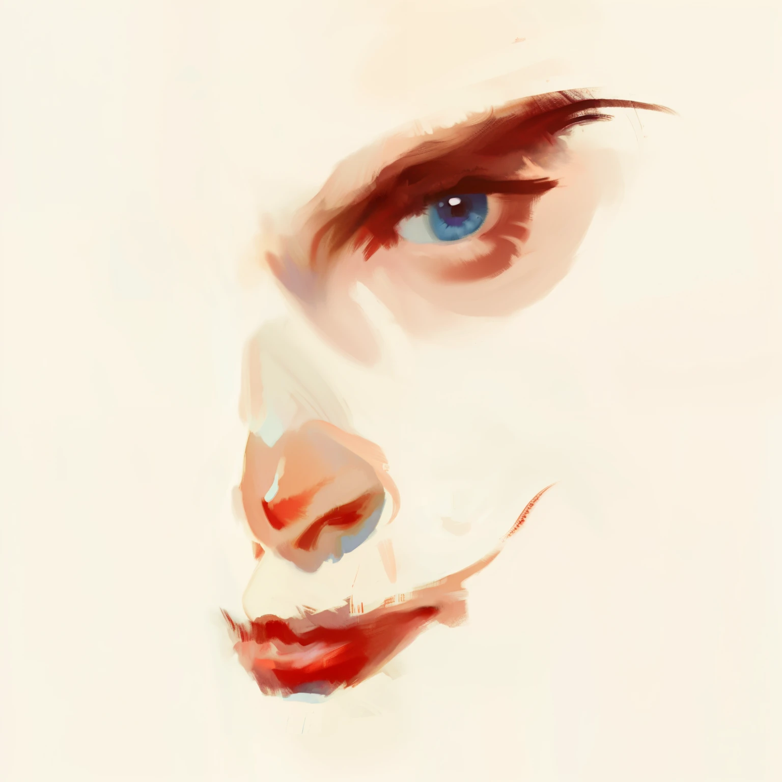 "(best quality,4k,8k,highres,masterpiece:1.2),ultra-detailed,(realistic,photorealistic,photo-realistic:1.37),blue-eyed woman portrait with a red nose,digitally painted expressive artwork,portrait with side composition,digital watercolor,highly detailed face and red lips,watercolor digital art,digital watercolor painting,#1 digital artwork ever created,#1 digital artwork ever created,digital portrait,digital painting,front-facing female portrait,centered portrait"