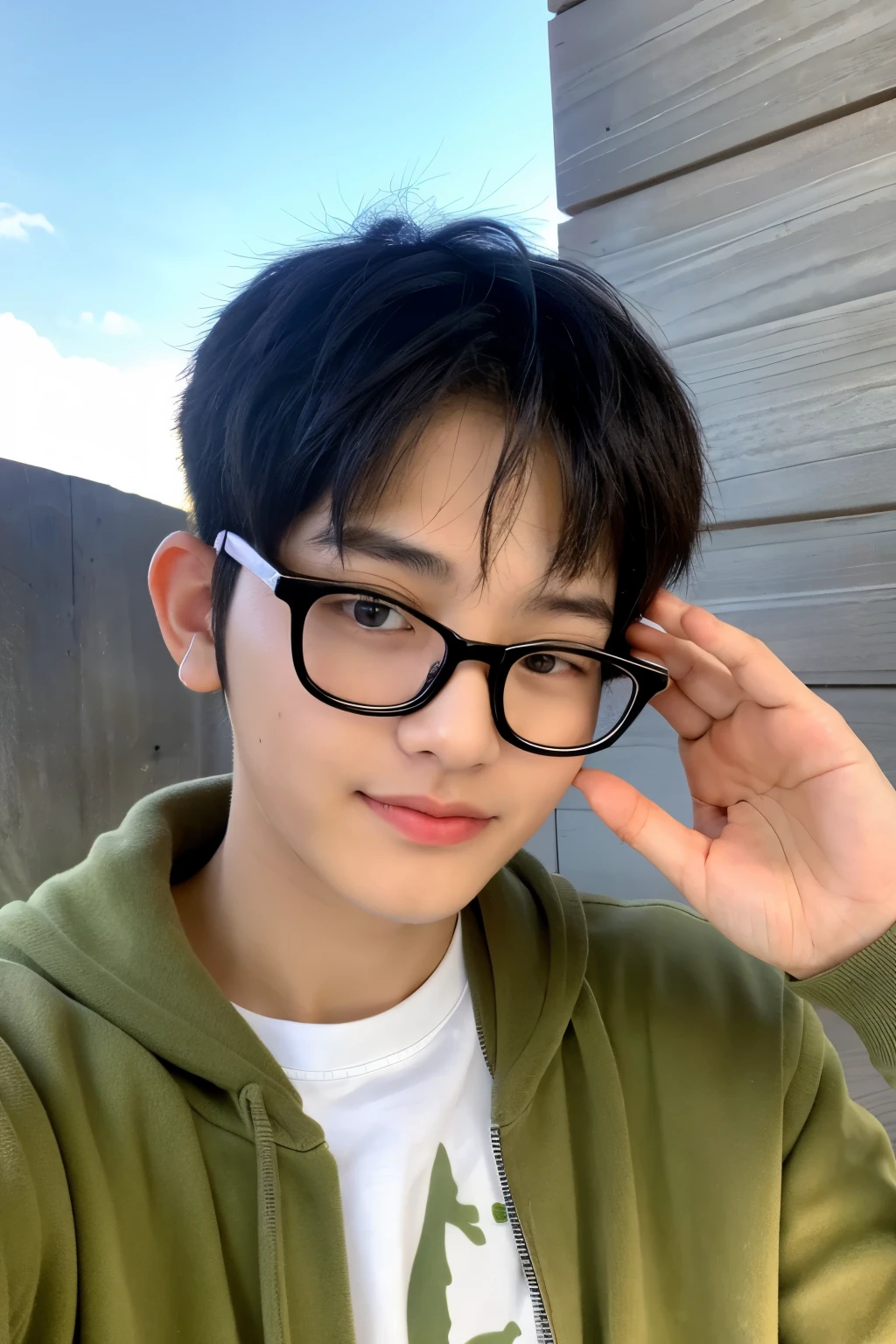 Young man wearing glasses