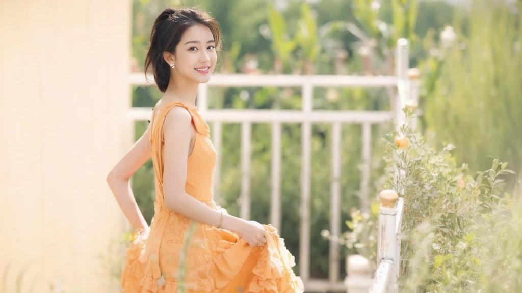 (On a table, Best quality at best, realistically, ultra - detailed, meticuloso, A high resolution, 8k wallpaper), Close-up portrait of a beautiful woman, Chariada, Smiling, light brown messy hair, Perfect dynamic composition, 美丽meticuloso的眼睛, Just like the cover of a fashion magazine, On campus