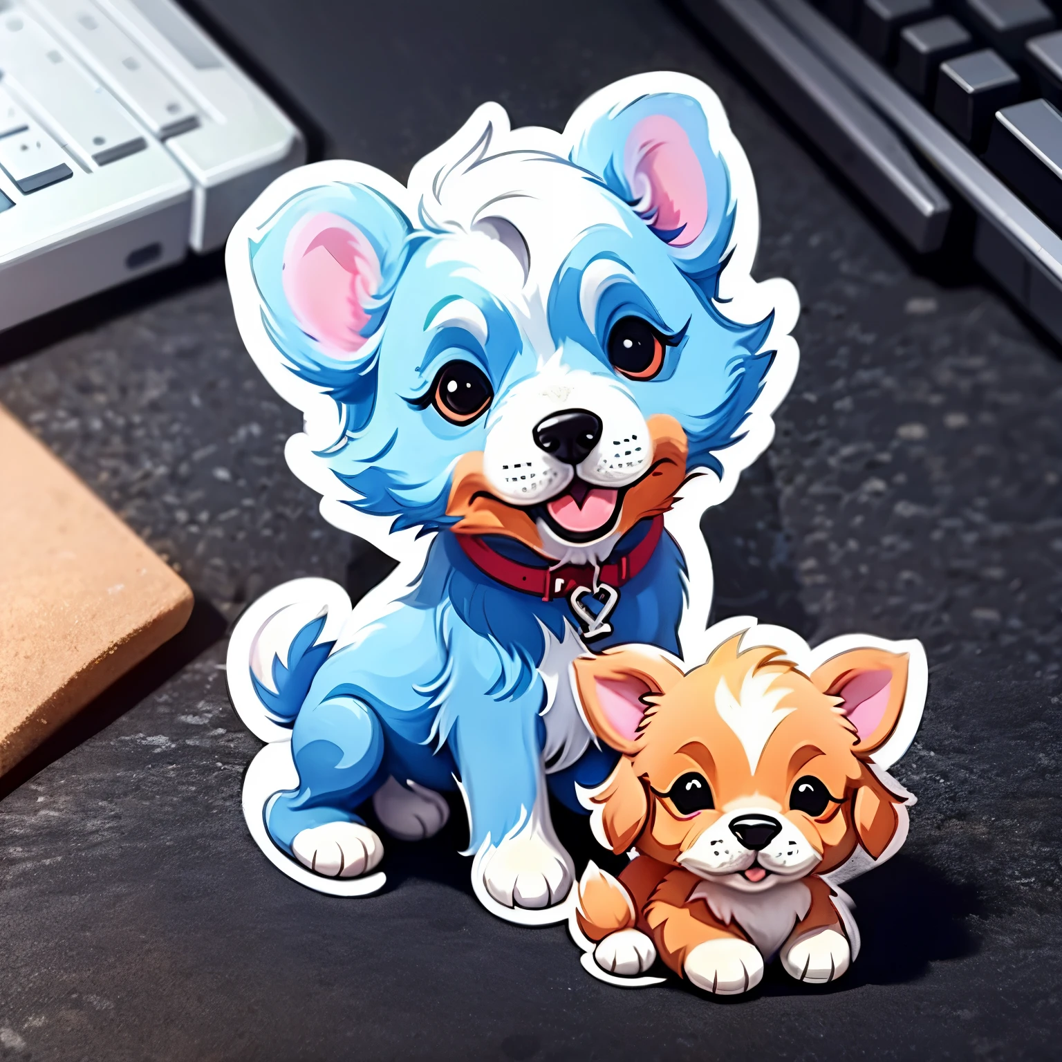 A logo a Dog cute little a sticker