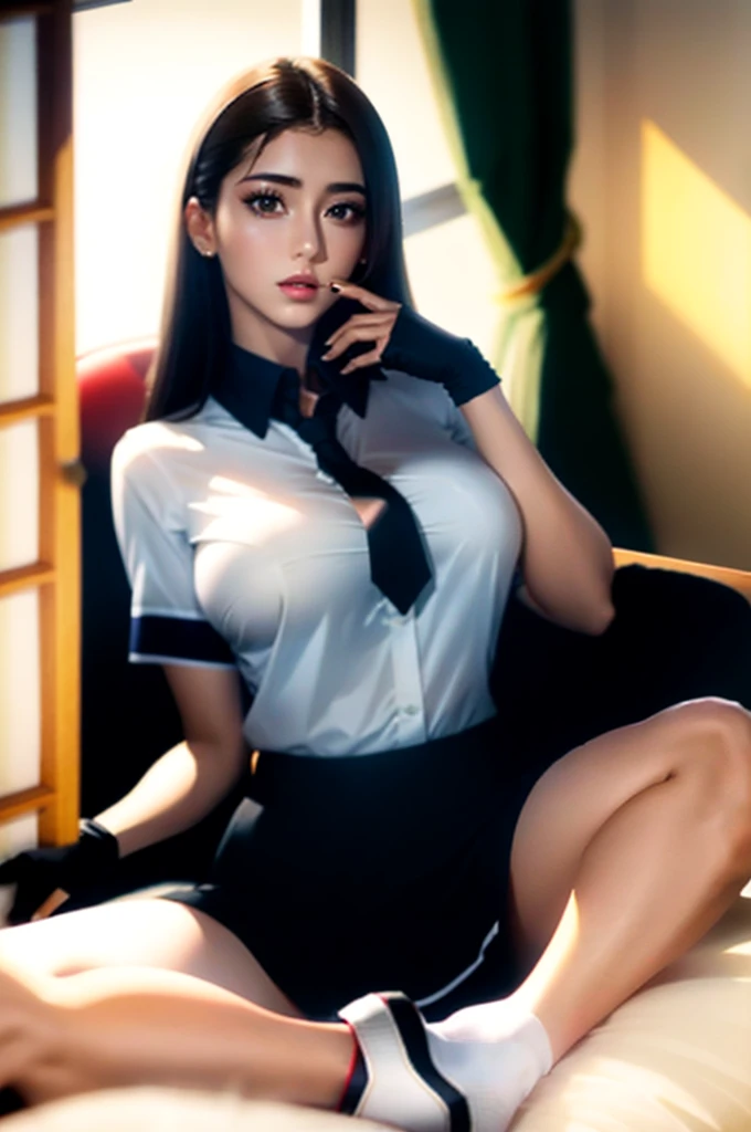 Ala Fed mujer con camisa blanca y falda negra sentada en el escritorio, surreal colegiala, surreal colegiala, realistic colegiala, cute colegiala, Sujeto completo en la toma, Chica coreana, con camisa blanca, con camisa, en el aula, Japan Model, Sujeto completo mostrado en foto, colegiala, Paquete de abdominales de seis, ( Dedo grande expuesto del pie de camello)), (Areola pura), (Grande_nipslip_Propina: 0,7), (NSFW: 0.2), (areola abultada), 8k, desnuda,