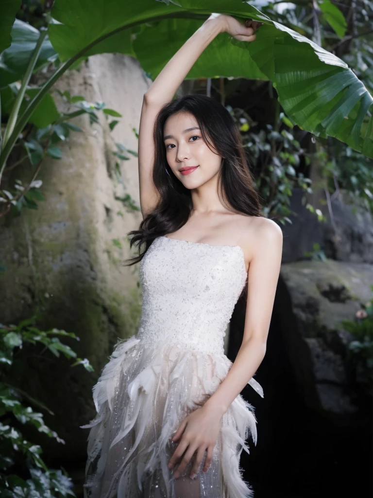 (On a table, Best quality at best, realistically, ultra - detailed, meticuloso, A high resolution, 8k wallpaper), Close-up portrait of a beautiful woman, Chariada, Smiling, light brown messy hair, Perfect dynamic composition, 美丽meticuloso的眼睛, Just like the cover of a fashion magazine, On campus
