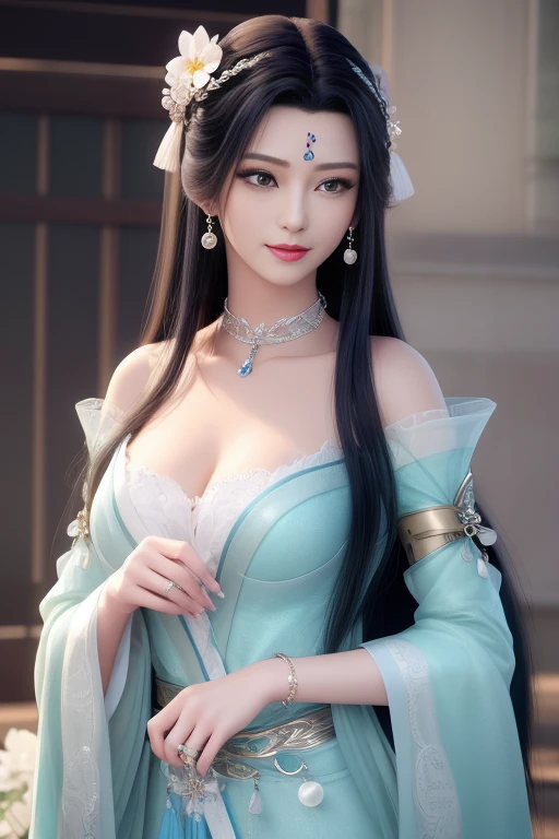 Ultra-realistic 8k CG, picture-完美's脸, flawless perfection, 干净's, tmasterpiece, professionalartwork, famousartwork, 电影灯光, cinematicbloom, 完美's脸, 漂亮's脸蛋, 漂亮's眼睛, fanciful, It's like a dream, unreality, scientific fiction, 巨大's, 漂亮's衣服, Ridiculously long hair, 很长's头发, (富有's:1.4), reputation, Luxury, jewely, diamond, kinako, pearls, Pedras preciosas, 蓝Pedras preciosas, 红Pedras preciosas, Cui, 复杂's细节, 精致's图案, big breasts enchanting, 's, 's, 's, enchanting, hair adornments, choker necklace, 耳Nipple Ring, bangle, armlets,
((1 girl, ))