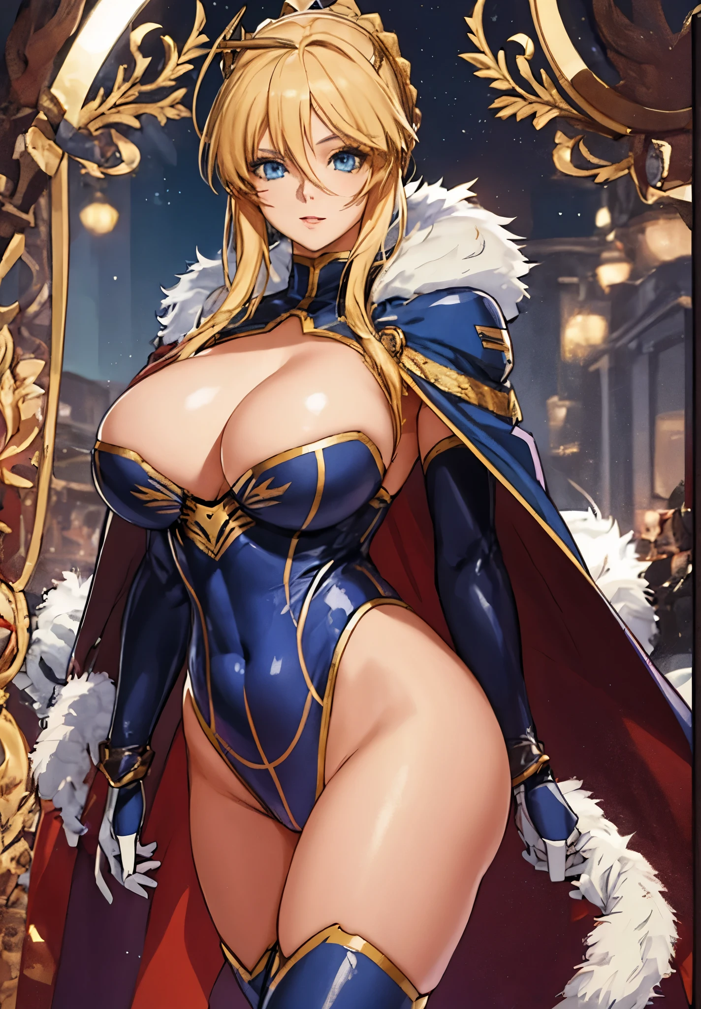 Close-up photo of a woman in costume, Artoria Pendragon, Very detailed ArtGerm, thicc, inspired by Li Chevalier, commissions for high res, commissions for, There is a cape, Supergirl, Very detailed and beautiful fan art, In Pixiv, zodiac knight girl, Zero art, Popular topics on artstation pixiv