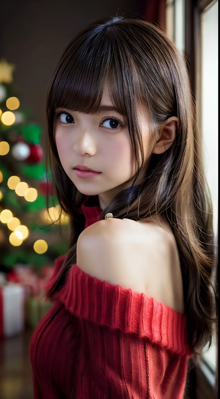 (2girls:1.4), Extremely cute, Amazing face and eyes, (Beautiful lovely smile), (extremely detailed beautiful face), bright and shiny lips, (School uniform, Pleated skirt:1.3), (Best Quality:1.4), (hyper quality), (Ultra-detailed), (Hyper-realistic, Photorealsitic:1.37), Authentic skin texture, intricate-detail, extremely detailed CG unified 8k wallpaper, RAW Photos, professional photograpy, Cinematic lighting, Exposing, Christmas tree, Christmas Ornaments, Christmas Decorations, Christmas Lights, christmas lights,