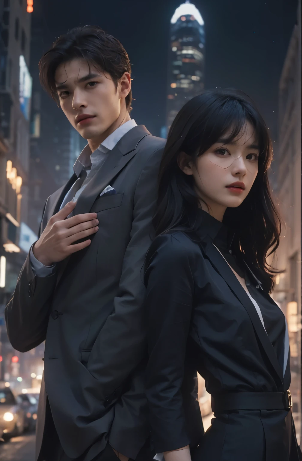 A man and girl,primitive, Masterpiece, ultra fine photos, Best quality, Ultra-high resolution, Realistic, Sunny, full-body portraits, Amazing man, Dynamic posture, exquisite face, Vibrant eyes, Very detailed background, Detailed face, detailed tidy background, Gorgeous, High detail skin, Realistic skin details, Visible pores, Clear focus, volume fog, 8K UHD, Digital SLR, High quality, filmgrain, Fair skin, Realism,(((Handsome man and beautiful girl:1.4)))