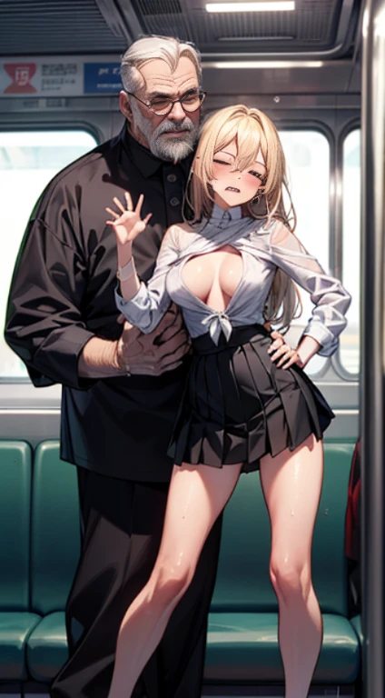 (One , A fat middle-aged man:1.2), pantyhose, pantyhose, White shirt, Pencil Skirt, blush, French kiss, hug, Big Breasts, close your eyes, office, Very detailed, High resolution, 4K, masterpiece, High resolution、(tears:1.4)、(Clothes are see-through:1.2)、(Sex:1.5)、(ejaculation)