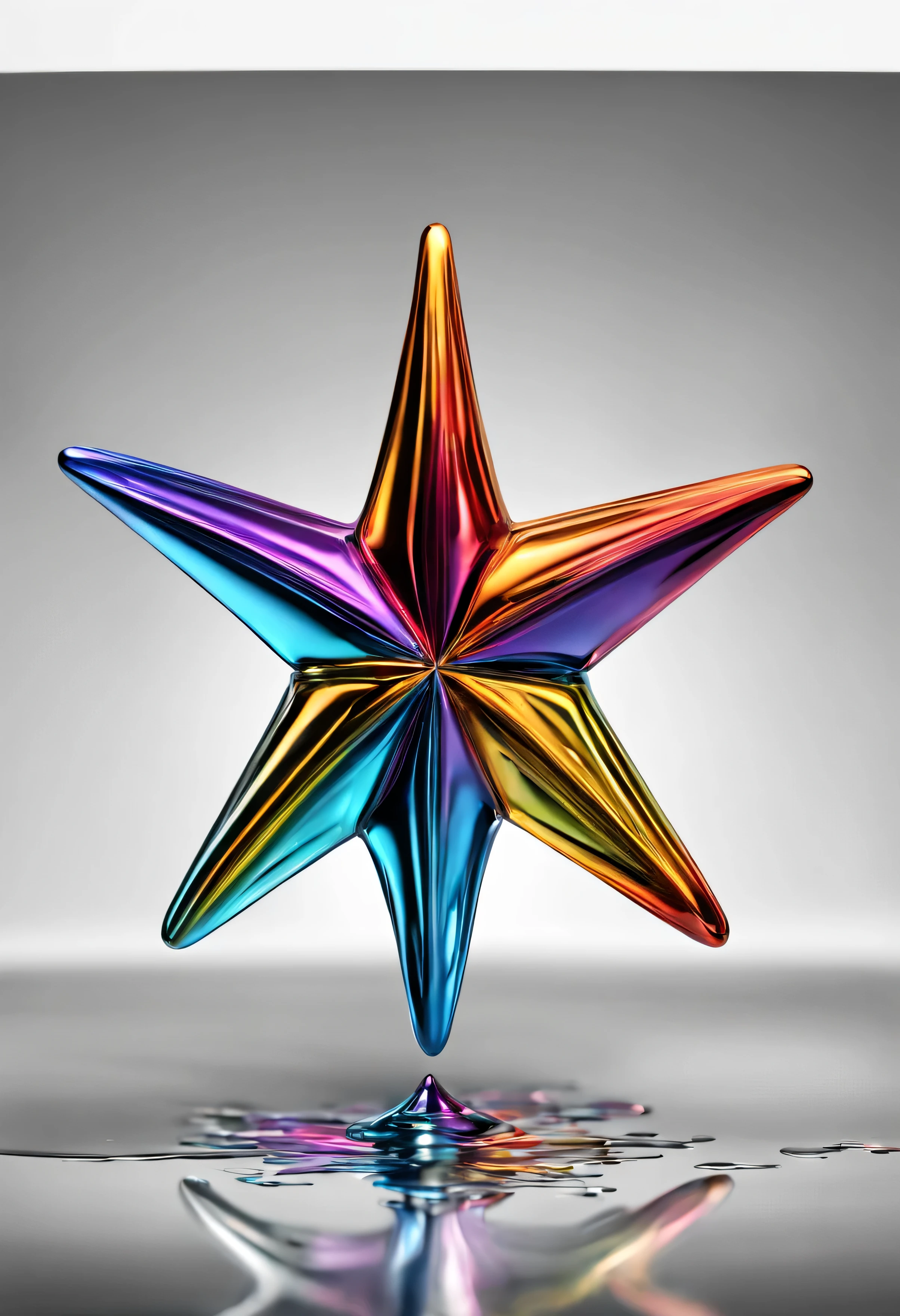 colored liquid metal star shape