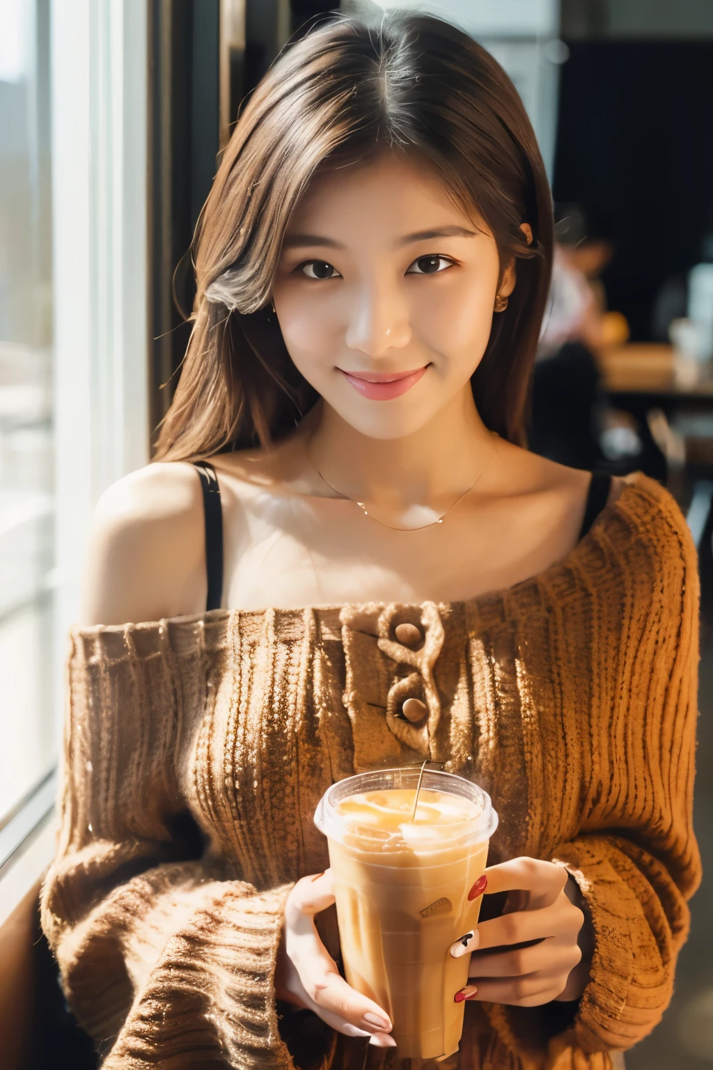 Holding ice latte