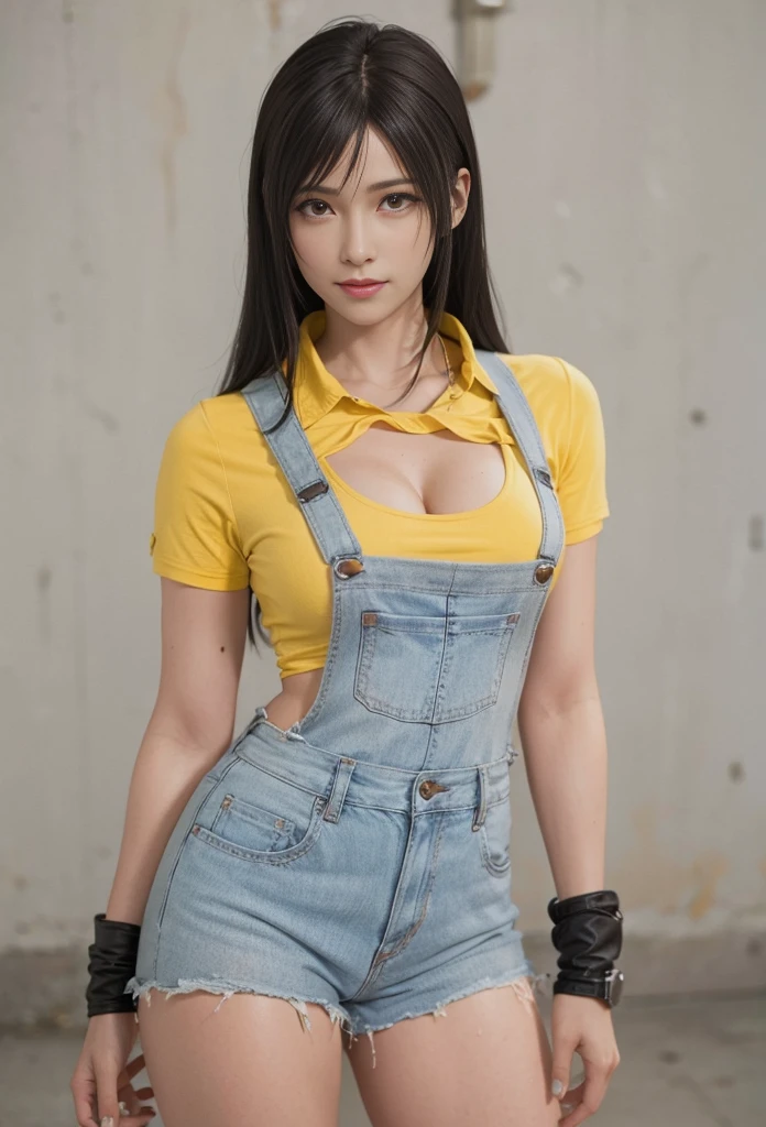 (best quality,ultra-detalhado),(Realistic:1.37),Tifa Lockhart, Rosto bonito e detalhado, maquiagem preta nos olhos, textura ultra realista, rosto delicado, corpo delicado, smiling expression