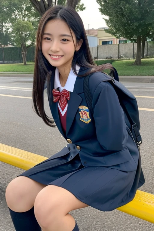 hight resolution、hightquality、Wearing a private high school uniform、
