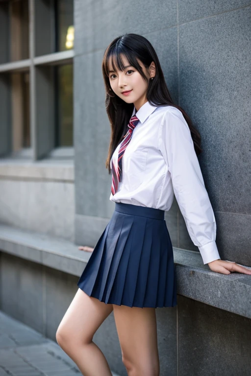hight resolution、hightquality、Wearing a private high school uniform、