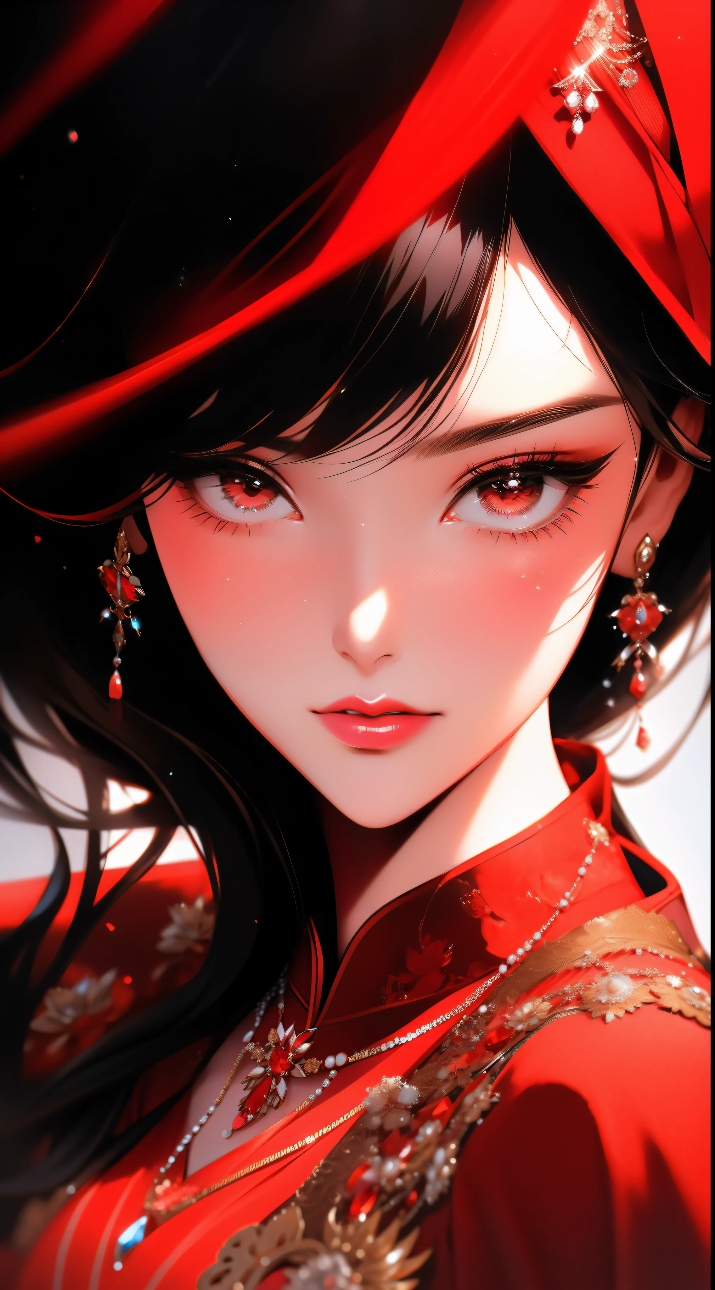 a close up of a woman in a red dress with a necklace, artgerm on artstation pixiv, sakimi chan, extremely detailed artgerm, sakimichan frank franzzeta, trending on artstation pixiv, sakimichan, ! dream artgerm, fanart best artstation, trending on artstation:3