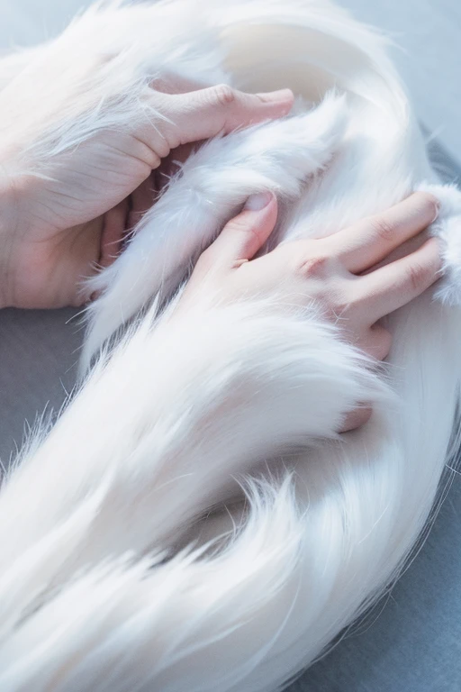 Wolf hand drawn illustration white fur flow