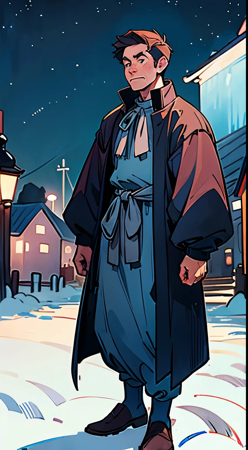 adult man in the village, Full-length