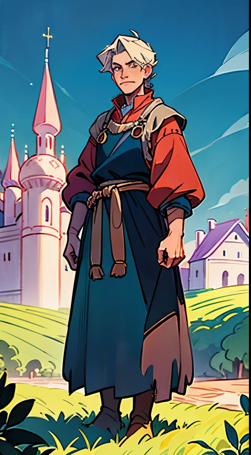 male farmer in the village, in fantasy, Full-length