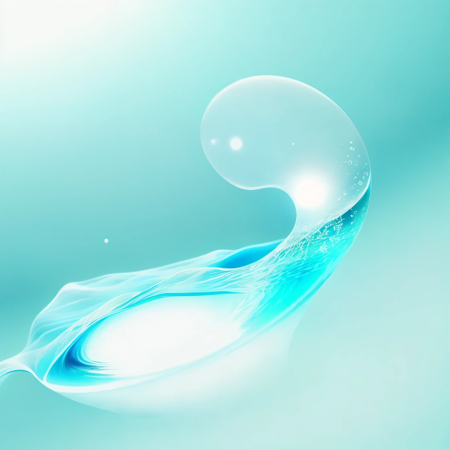Image showing blisters in water, A style that renders in detail, Soft and dreamy atmosphere, soft focus,Alpha transparency,high key,Light blue background,Simple background,C4D render,。.3D,White background