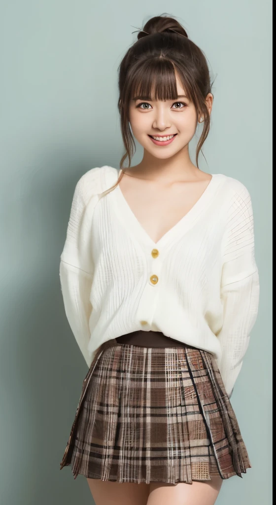 fullnude、opening legs、Smile、natta、Raw photography、(((Ultimate Beauty Portrait)))、((glistning skin))、女の子1人、15 year old beautiful girl in Prague、bright expression、((brown haired))、(cleavage of the breast)、(Plaid pleated skirt:1.5)、((Big eyes that shine like jewels))、open cardigan、Open your clothes、panthyhose、Glossy glossy skin、(Medium Hair)、(Silky Ponytail Hair)、(is standing)、(frombelow)、Under the skirt、Under the skirt、(frombelow下着の接写)、eye liner、Beautiful bangs、Hair between the eyes、((masterpiece、最hightquality、ultra-detailliert、Film Light、intricate-detail、hight resolution、ighly detailed))、细致背景、8KUHD、Digital SLR、Soft light、hightquality、Film grain、FujifilmXT3 、Shallow depth of field、natural soft light、Kamimei、Lush bust