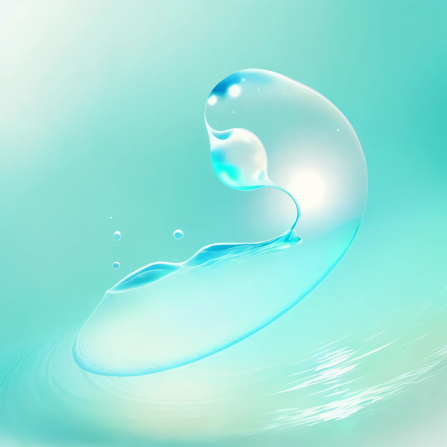 Image showing blisters in water, A style that renders in detail, Soft and dreamy atmosphere, soft focus,Alpha transparency,high key,Light blue background,Simple background,C4D render,。.3D,(White background:1.5)