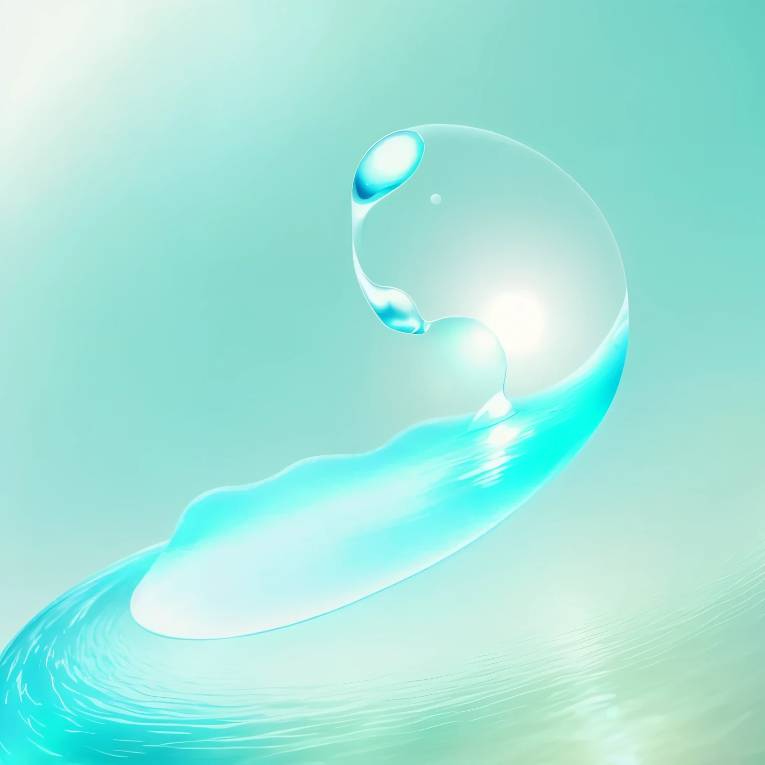 Image showing blisters in water, A style that renders in detail, Soft and dreamy atmosphere, soft focus,Alpha transparency,high key,Light blue background,Simple background,C4D render,。.3D,(White background:1.5)