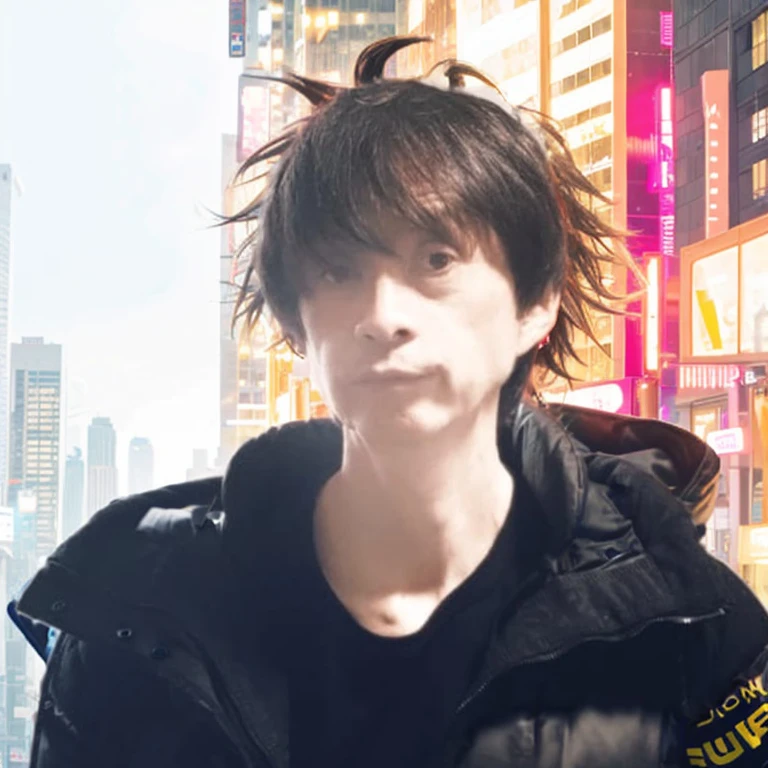 The background is3000Inside the urban city of Server Punk City, which is reminiscent of the year,