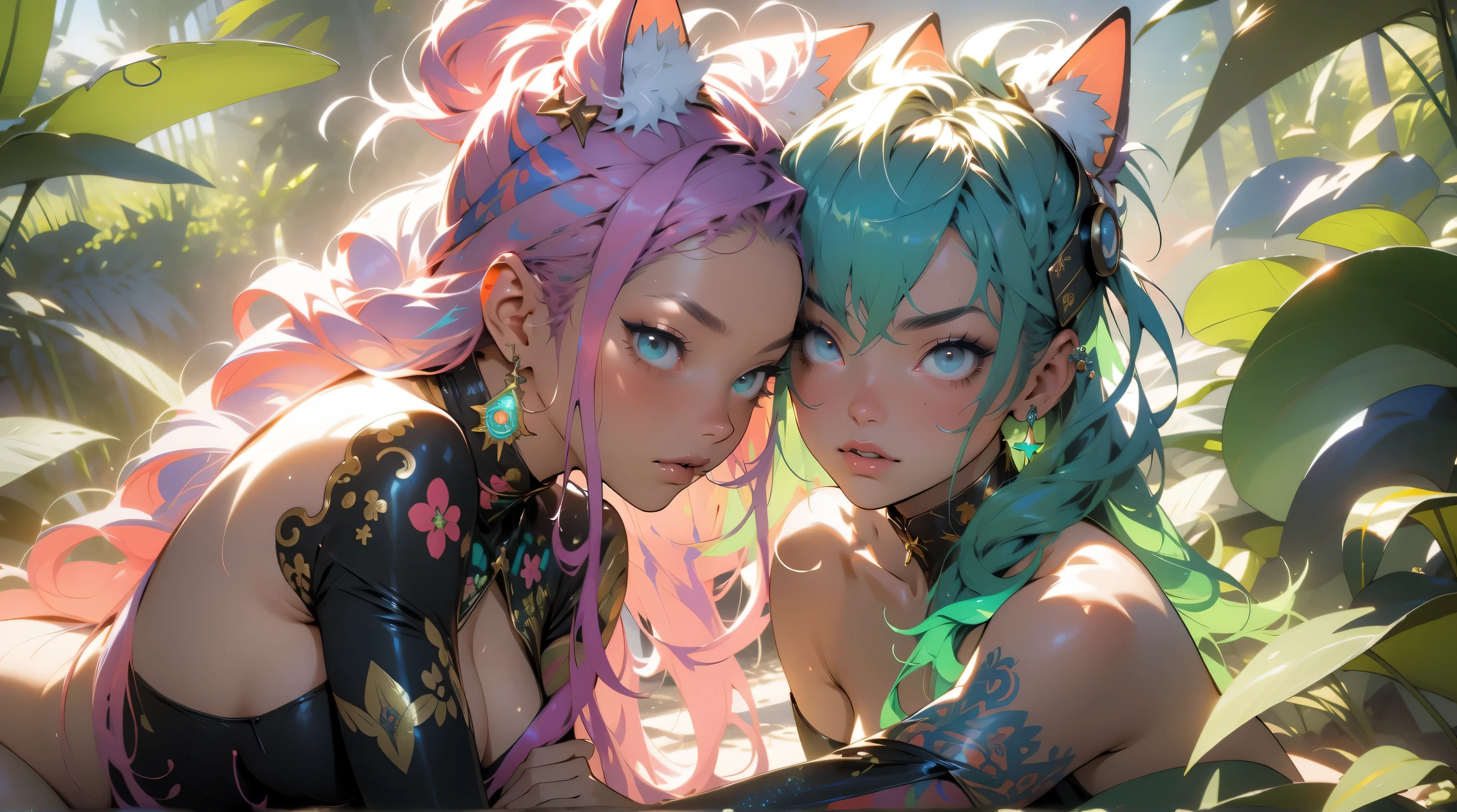 Pose: (best illustration,masterpiece:1.2),ultra-detailed,[(cat ears ,pink inside:1.2), standing with both arms gracefully stretched overhead, fingers slightly splayed or interlaced. Her body should be slightly arched, emphasizing the length and elegance of the stretch.
Expression: Serene and peaceful, with a soft, content smile
Attire: Flowing, comfortable attire such as a light blue dress that complements the stretch.
Hair: Pink Styled naturally, with loose waves, a sleek ponytail, or straight hair cascading down her back.
Makeup: Soft and natural, with a glowing complexion that enhances her features without overpowering them.
Background: A minimalist setting such as a light-filled room, a tranquil outdoor space, or a simple, neutral backdrop that keeps the focus on the pose.
Lighting: Soft, natural lighting, preferably during golden hour, to create a warm glow and highlight the stretch.
Accessories: Minimal, allowing the focus to remain on the graceful pose. Simple jewelry or a delicate bracelet can add a touch of elegance.
Props: Optional, such as a flowing scarf or light fabric that moves with the stretch, adding a sense of fluidity.
Mood: Calm, graceful, and rejuvenated.