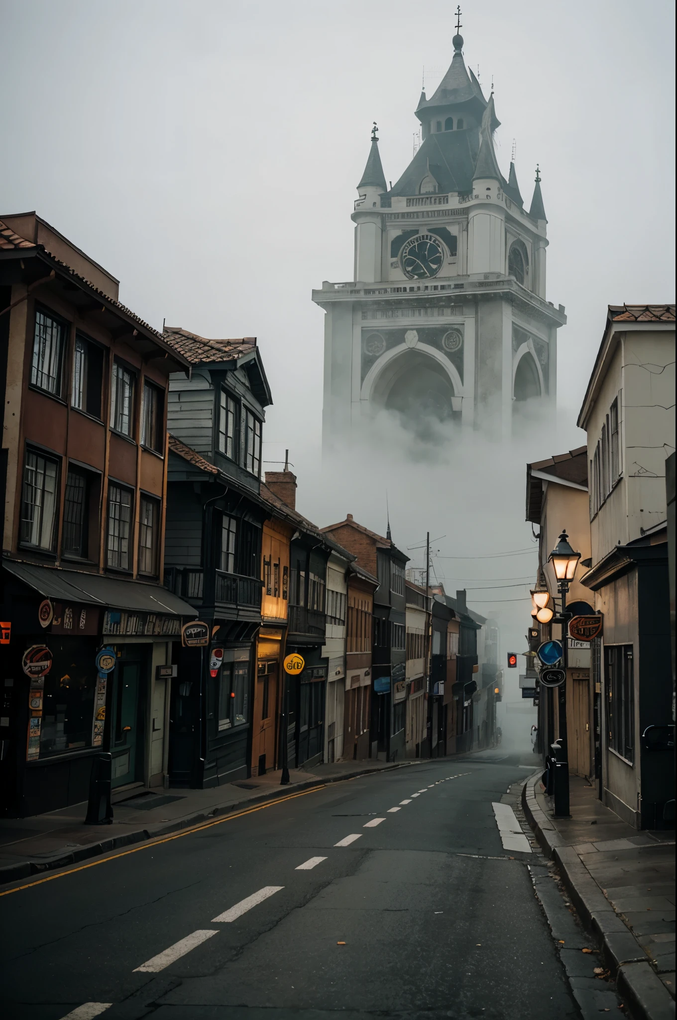 Scary foggy town