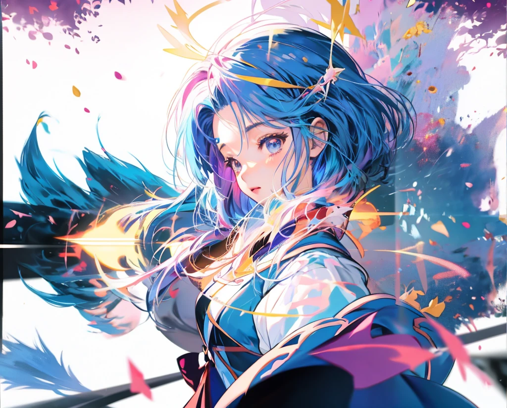 animemanga girl with a dress and a cape on her head, Anime cute art style, author:By Yumi, animemanga girl with cosmic hair, (animemanga girl), Anime art wallpaper 8 K, anime abstract art, Anime style 4k, Anime art wallpaper 4k, Anime art wallpaper 4k, psychic girl, beautiful anime artwork, UFOTABLE art style