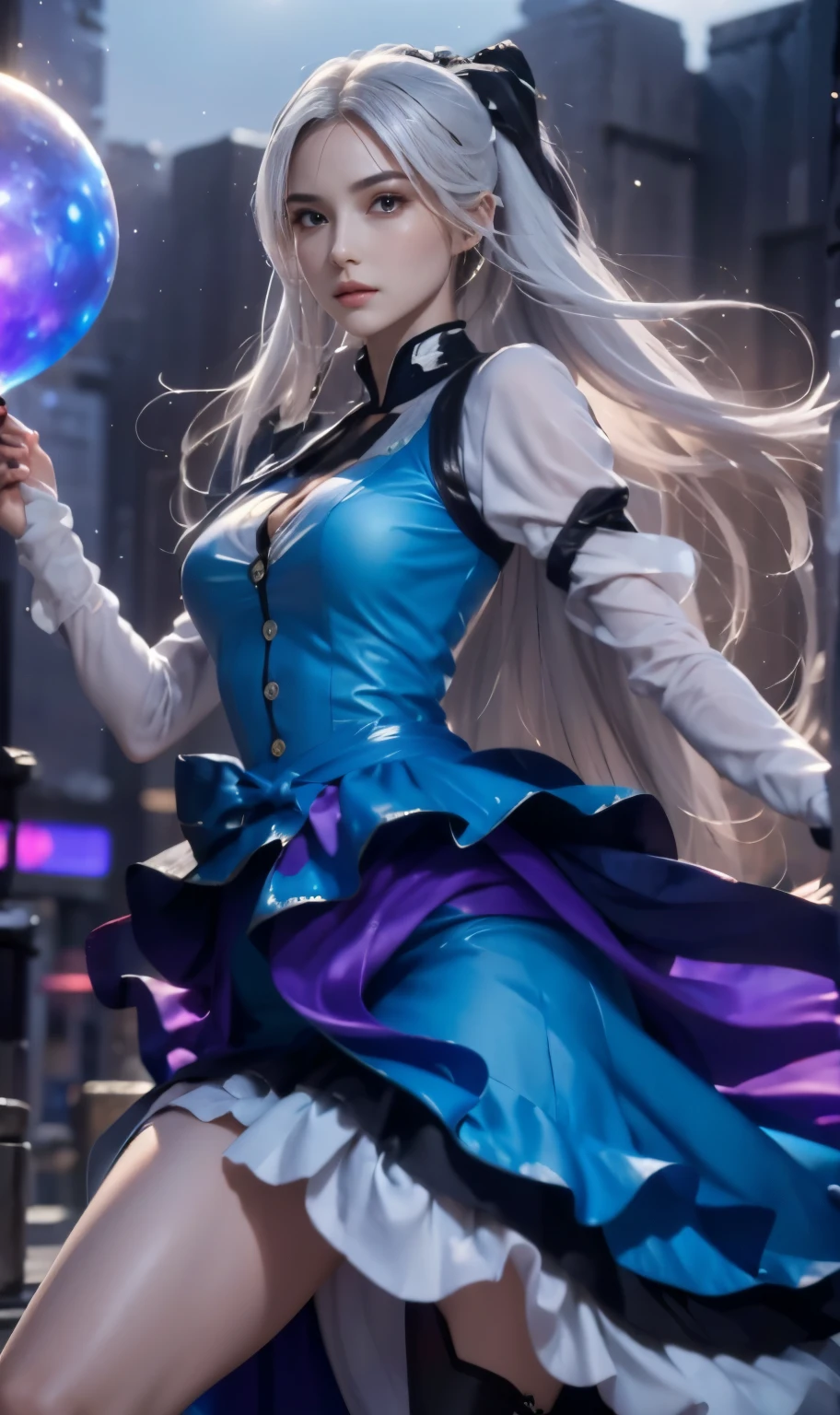 ((top-quality)), ((masuter piece)), (ultra-detailliert:1.4),(32k images),(ultra high detailed),Best Anime,sharpness,The best wallpapers,Phenomenal depiction,the golden ratio, Wind manipulation:1.5,Manipulation of light,(Perfect anatomy without destruction),(Beautiful eyes with detailed and detailed details,Lustrous eyes),(Lustrous hair:1.1,),(Beautiful face with dense and detailed detaileautiful skin with dense and detailed details),(deadpan:1.2),Slim body,Slim belly, A pink-haired, pigtails、thin-waist,a navel,goddeeautiful sparkling white clothes with dense and detailed,Beautiful decoration with dense and detailed details,gemstone),fullmoon:1.1, Backgrounds with depth:1.3,hair adornments,Starry sky