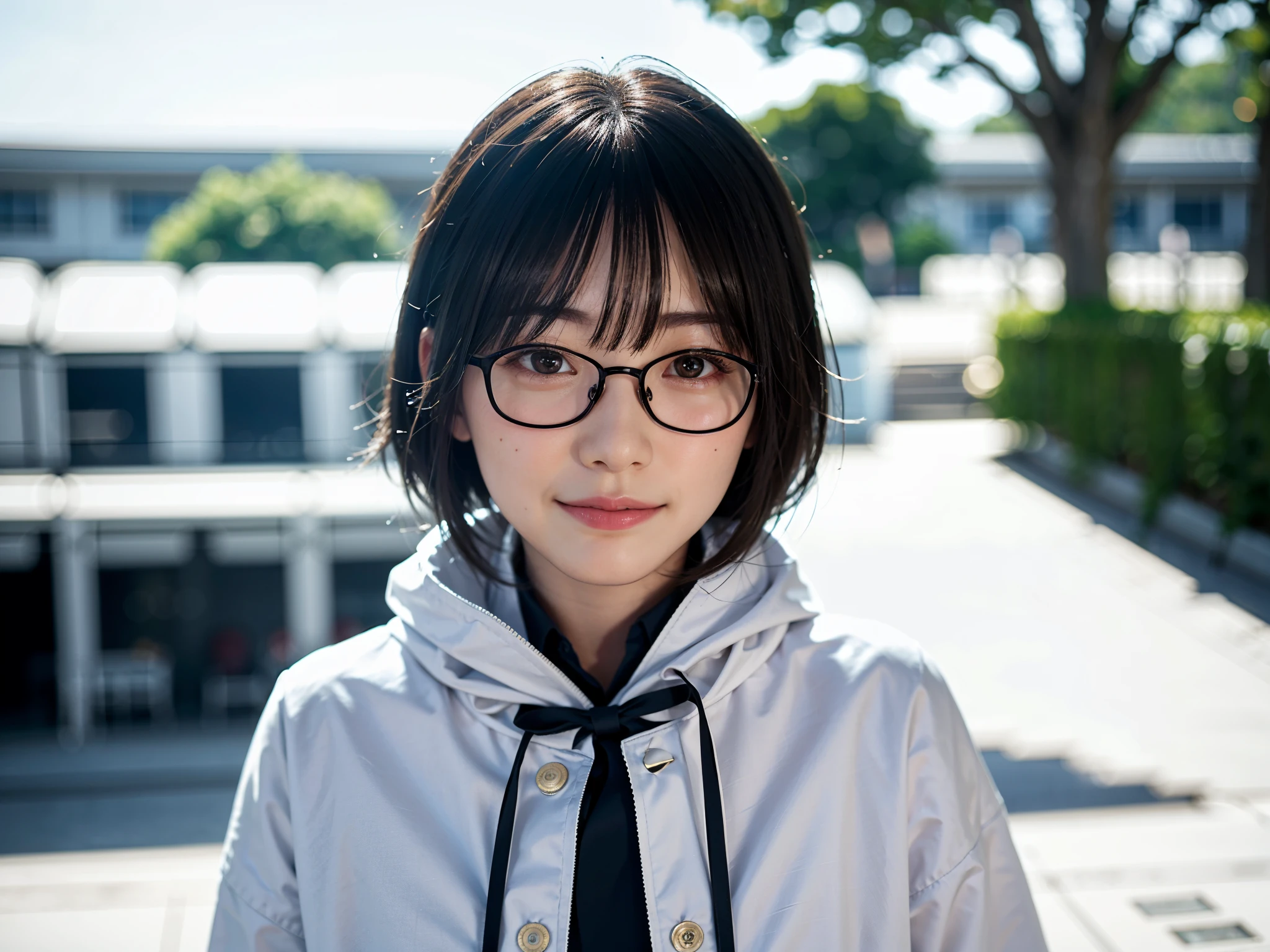 真冬のtag本の街でロングコートを着てポーズをとる女性、She wears a navy scarf around her neck.、top-quality、 1 人、Small chest、tag、发光、blur backgroun、Bokeh、outside of house、(Street:0.8)、Woman with glasses、Glasses with a thin frame、Round lens glasses、Thin golden glasses frame、、Luxury(Short hair、Forehead:1.2)、snowscape、Beautiful sky with details、(dynamicposes:1.2)、 (The upper part of the body:0.5)、Soft lighting、the wind、glowy skin、A smile、Long coat over sweater