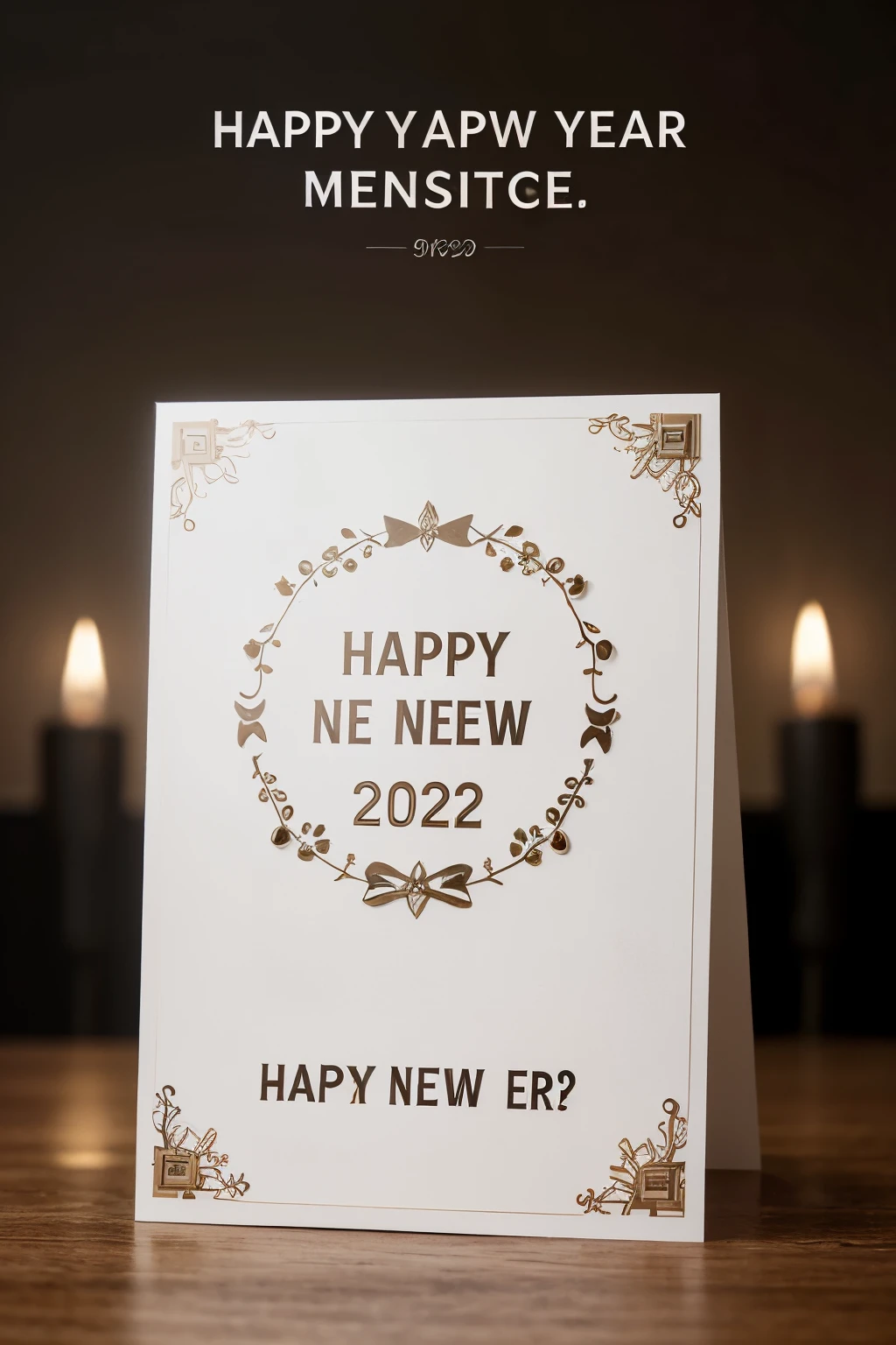 Create a design card with message Happy New year 2024