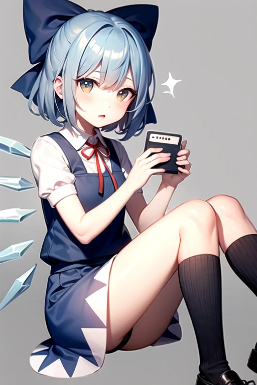 CIrno,black knee high socks