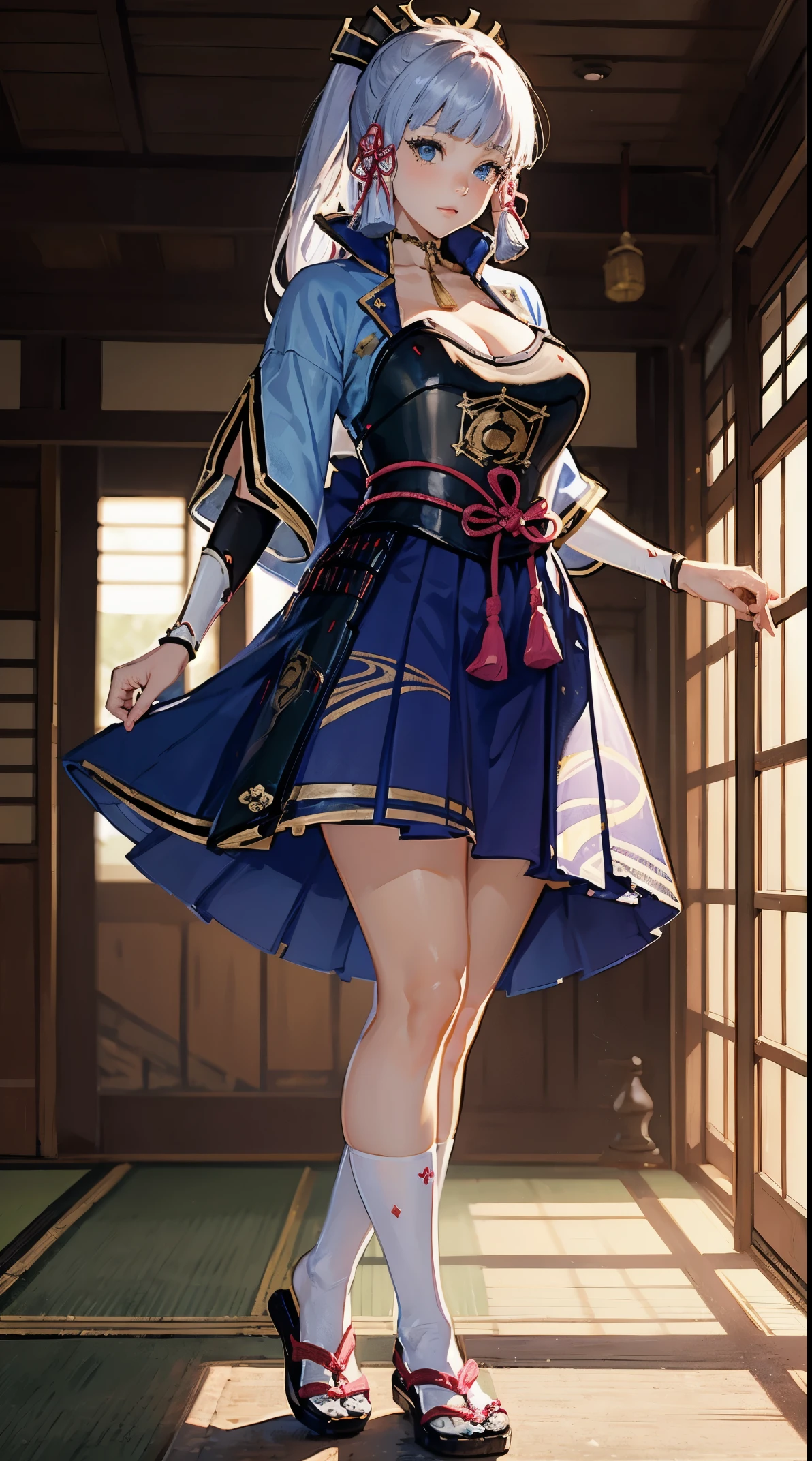 Blue Hair Surrealism, Character table, Reference Table, Standing painting, 8k, Super Detail, 1080P, Women HD, 4K, 8k, 16k, high resolution, best quality, high quality, Anatomically correct, masterpiece, precise, Ultra HD,grace,Unreal Engine,Delicate face,Long braids,slim,Long legs,miniskirt