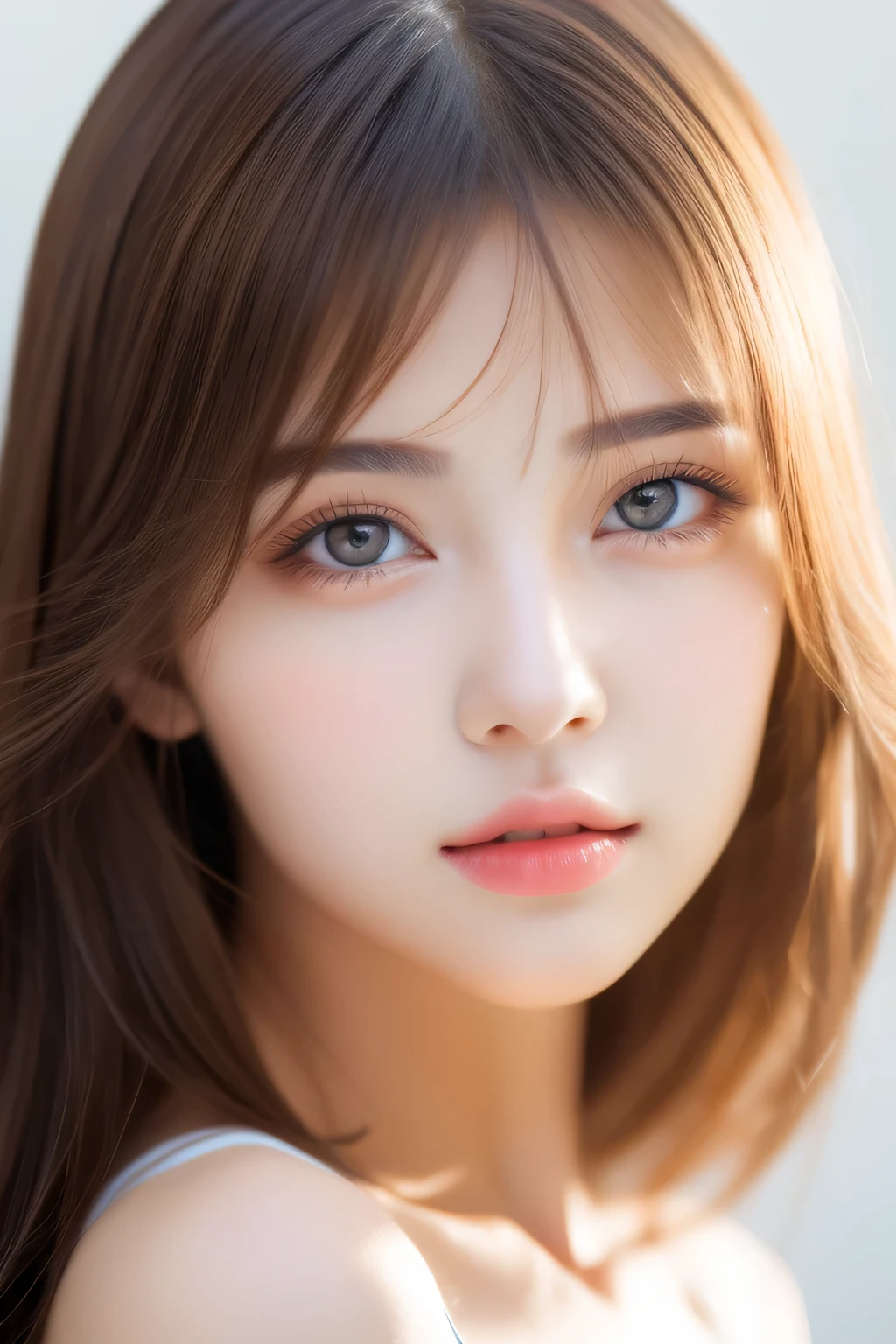 best quality, masterpiece, (realistic:1.2), 1 girl, brown hair, brown eyes,Front, detailed face, beautiful eyes