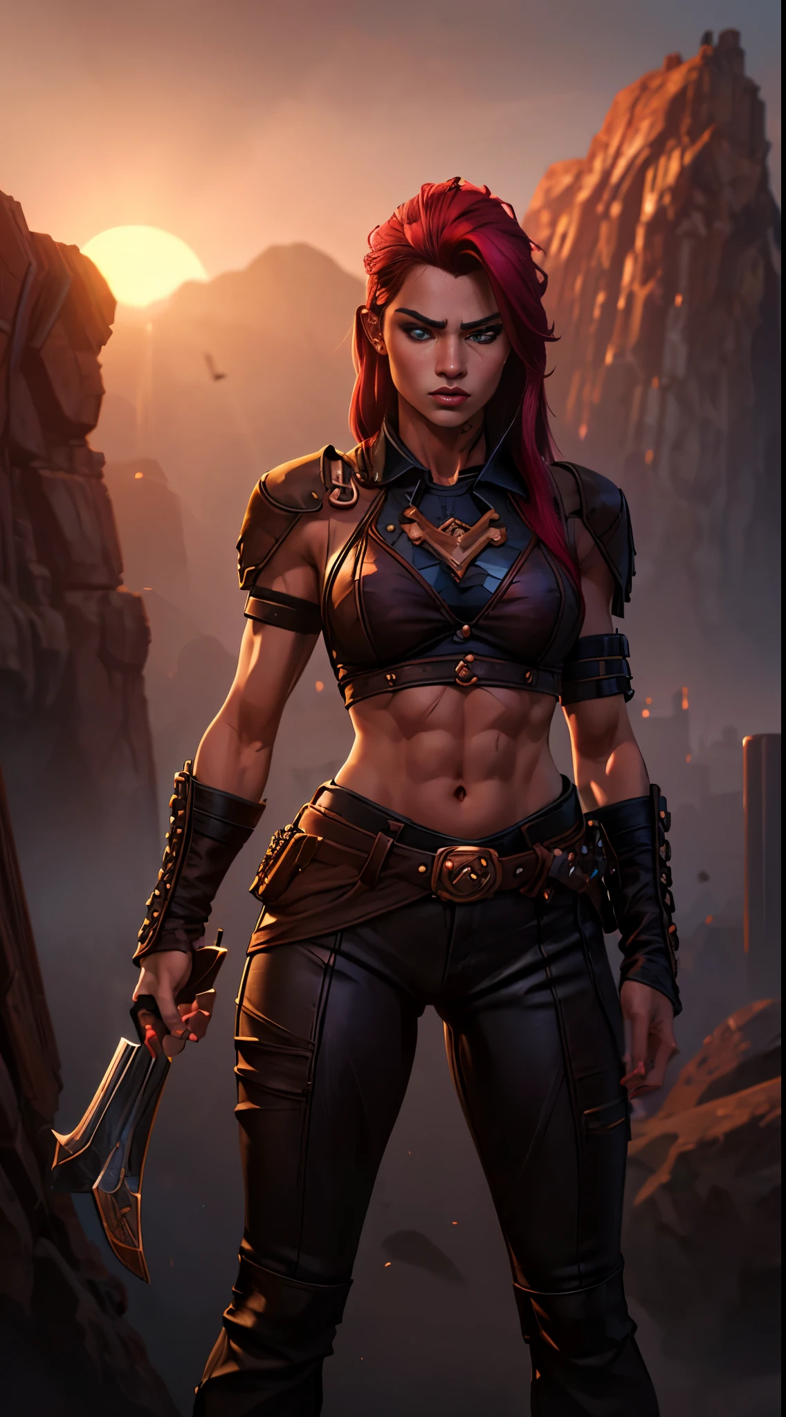 (((cartoon))), tomboy, (assasin:1.5), sexy hot, nude, (spread legs), (scars), sunset, black old leather armor,
falling stars, very short curly red hair, shadow
(((anxiety))), Fear, pain, beautiful face, (detailed skin, skin texture), (Muscles:1.6), darkest dungeon, creepy, terror,
professional majestic oil painting by Ed Blinkey, Atey Ghailan, Studio Ghibli, by Jeremy Mann, Greg Manchess, Antonio Moro, trending on ArtStation, trending on CGSociety, Intricate, High Detail, Sharp focus, dramatic, photorealistic painting art by (greg rutkowski:1.4),