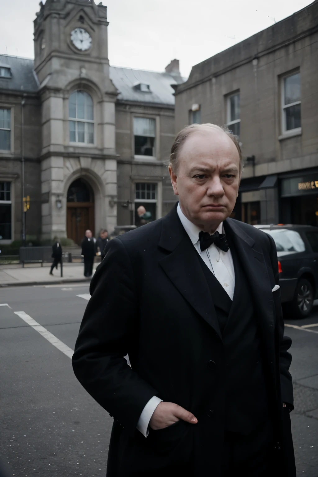 Winston Churchill:
Describe Winston Churchill's facial expression in this photo. What emotions do you think are evident?
Analyze the setting around Churchill. Where and when do you think this photo was taken?
If this picture could speak, what do you think Churchill would be saying?