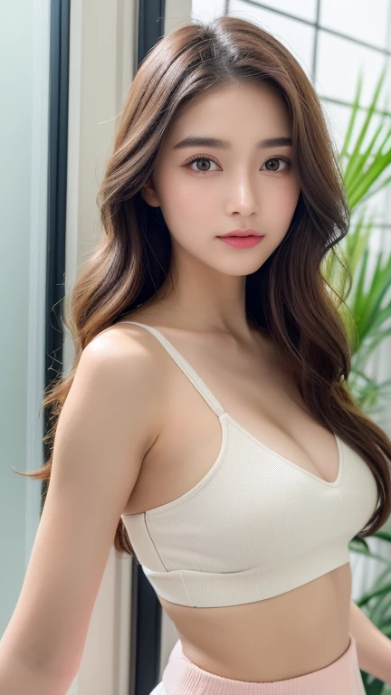 ((Best quality at best, 8K, tmasterpiece :1.3)), Focus sharp :1.2, beautiful,Perfect figure :1.4, Slim abs :1.3, Original photography、超高分辨率, full bodyesbian, White skin of the、Fair and shiny skin、(Blonde wavy hair)、dark brown hair、Super thin eyes, Hands are super thin, Ultra-thin fingereautidful eyes,Random color、with very thin lips, finely detailled、eyes elongated、pale pink blush、长睫毛美丽二重まぶた、Lighting that emphasizes beautiful skin、Glowing skin 2, ((layered long hair, :1.2)), cardigan showing off breasts , (Meticulous transparent clothing), (Sheer bra), ((Detailed white bodycon shirt )), ((详细的脸 )), ((detail sheath skirt), Water shower, Luxury office :1.4, Highly detailed face and skin texture, 詳細な目, 二重まぶた