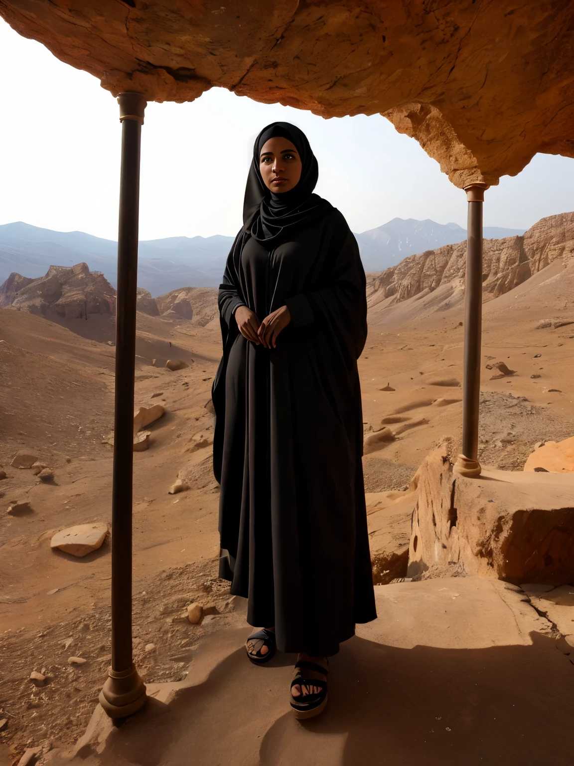 In hole in the tibesti rocks mountains