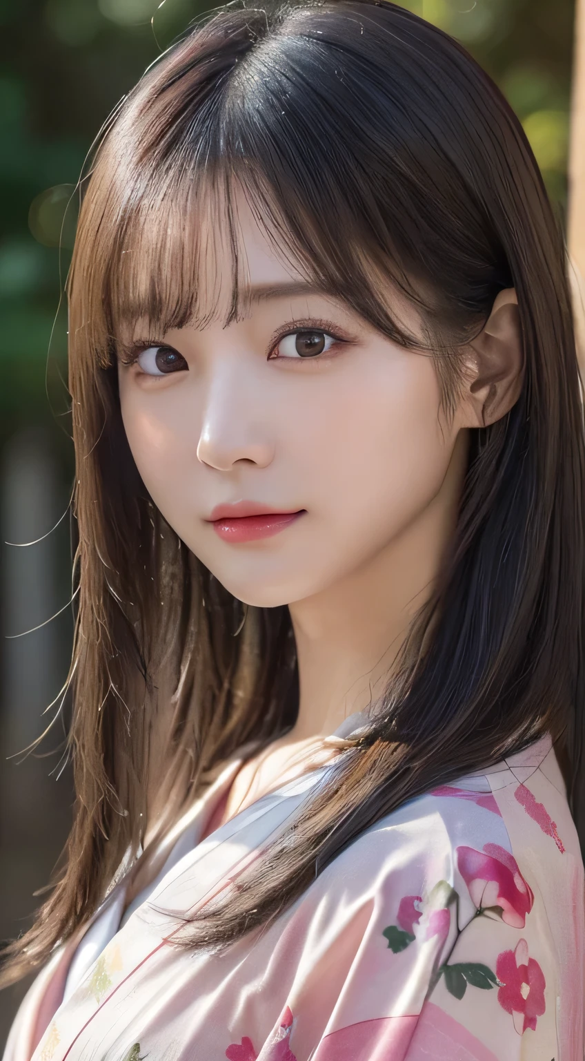 (Kimono）、(23years old)、(top-quality,​masterpiece:1.3,超A high resolution,),(ultra-detailliert,Caustics),(Photorealsitic:1.4,RAW shooting,)Ultra-realistic capture,A highly detailed,high-definition16Kfor human skin、 Skin texture is natural、、The skin looks healthy with an even tone、 Use natural light and color、(One Woman)、japanes,,kawaii,A dark-haired,Middle hair,(depth of fields、chromatic abberation、、Wide range of lighting、Natural Shading、)、