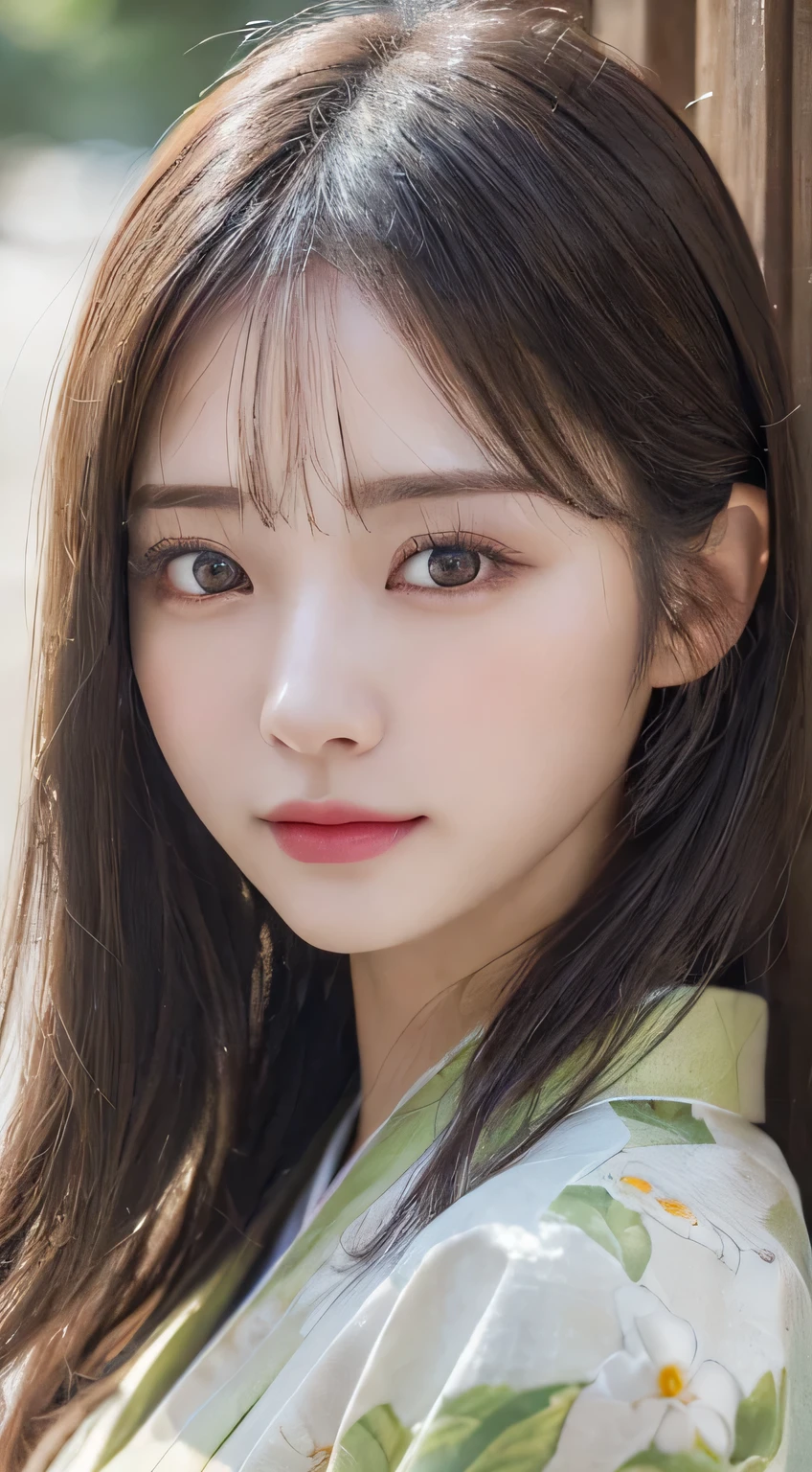 (Kimono)、(23years old)、(top-quality,masterpiece:1.3,超A high resolution,),(ultra-detailliert,Caustics),(Photorealsitic:1.4,RAW shooting,)Ultra-realistic capture,A highly detailed,high-definition16Kfor human skin、 Skin texture is natural、、The skin looks healthy with an even tone、 Use natural light and color、(One Woman)、japanes,,kawaii,A dark-haired,Middle hair,(depth of fields、chromatic abberation、、Wide range of lighting、Natural Shading、)、