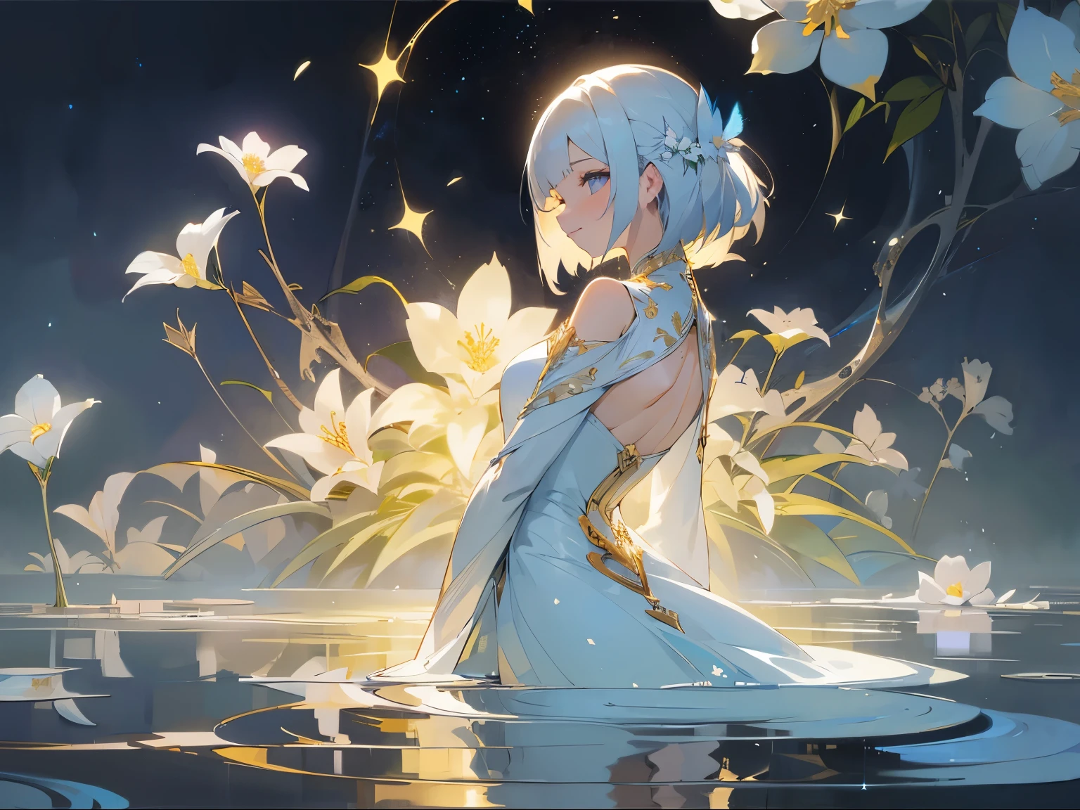 lots of white flowers