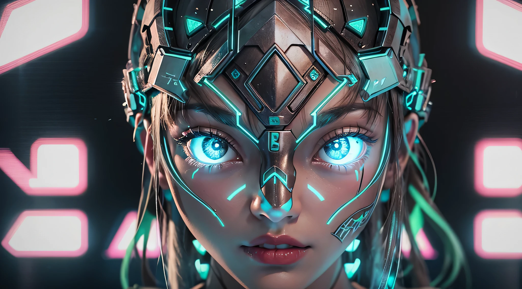 Weiblich, naked thorso Spielcharakter, green glowing neon armor, ..3d, realistisch, Going with 1 Neon Girl, FESTPLATTER, Anime, FESTPLATTE, Yakuza-Thema, Hintergrund, RTX, 4k, Meisterwerk.