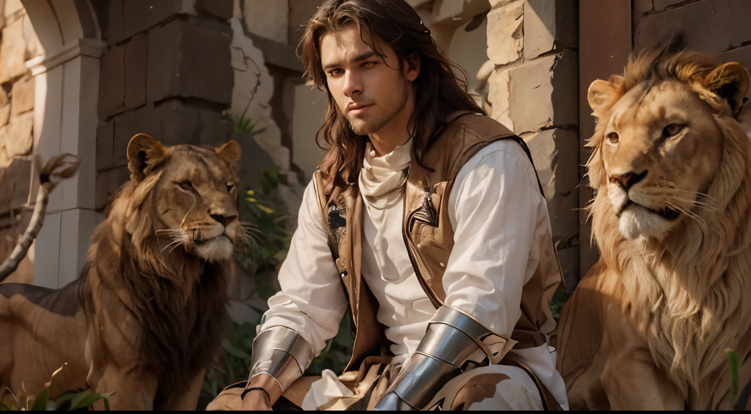 Daniel sitting with the lions