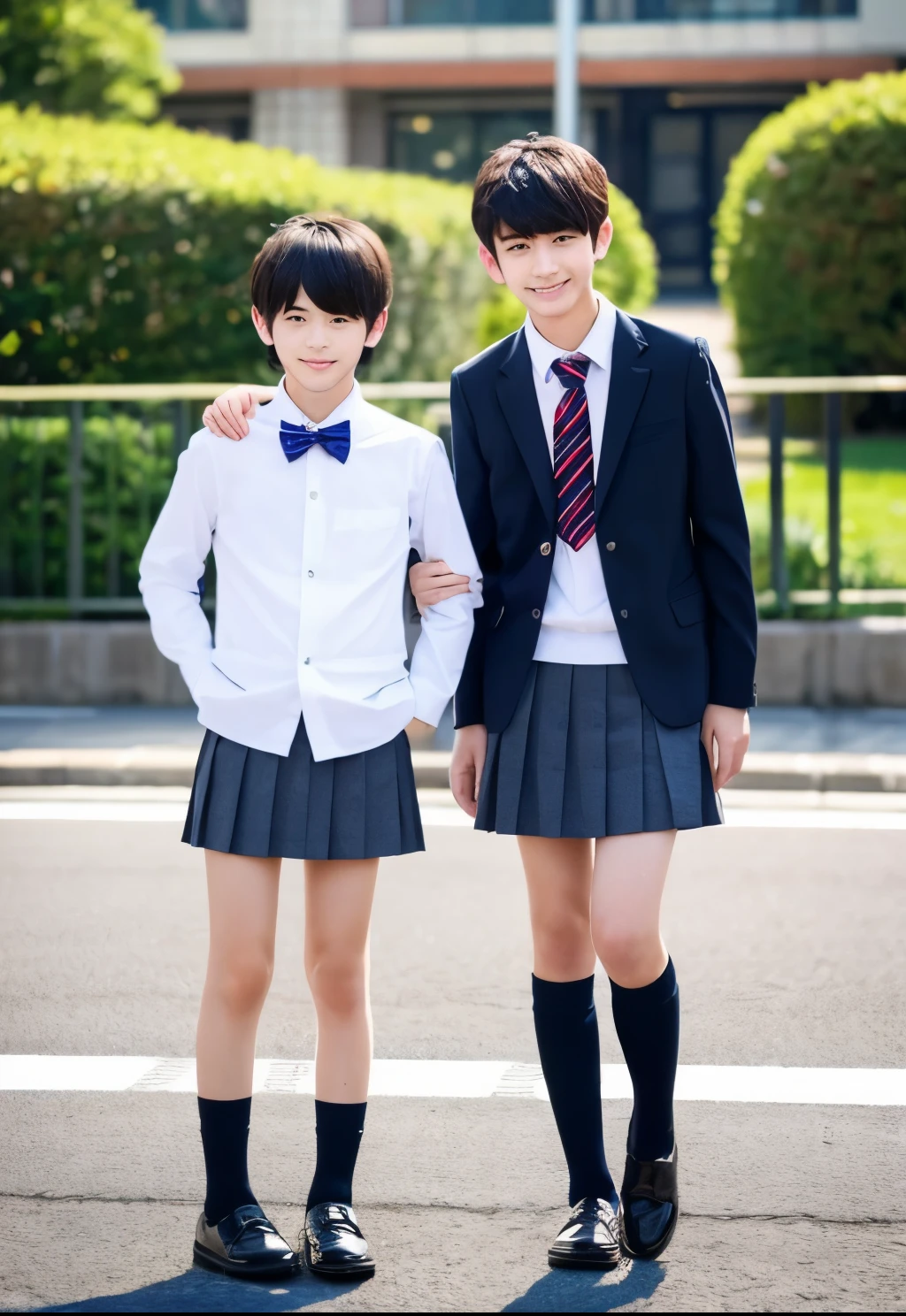 mini skirt boys、japanes、high-school uniform、Beautiful Boys、独奏