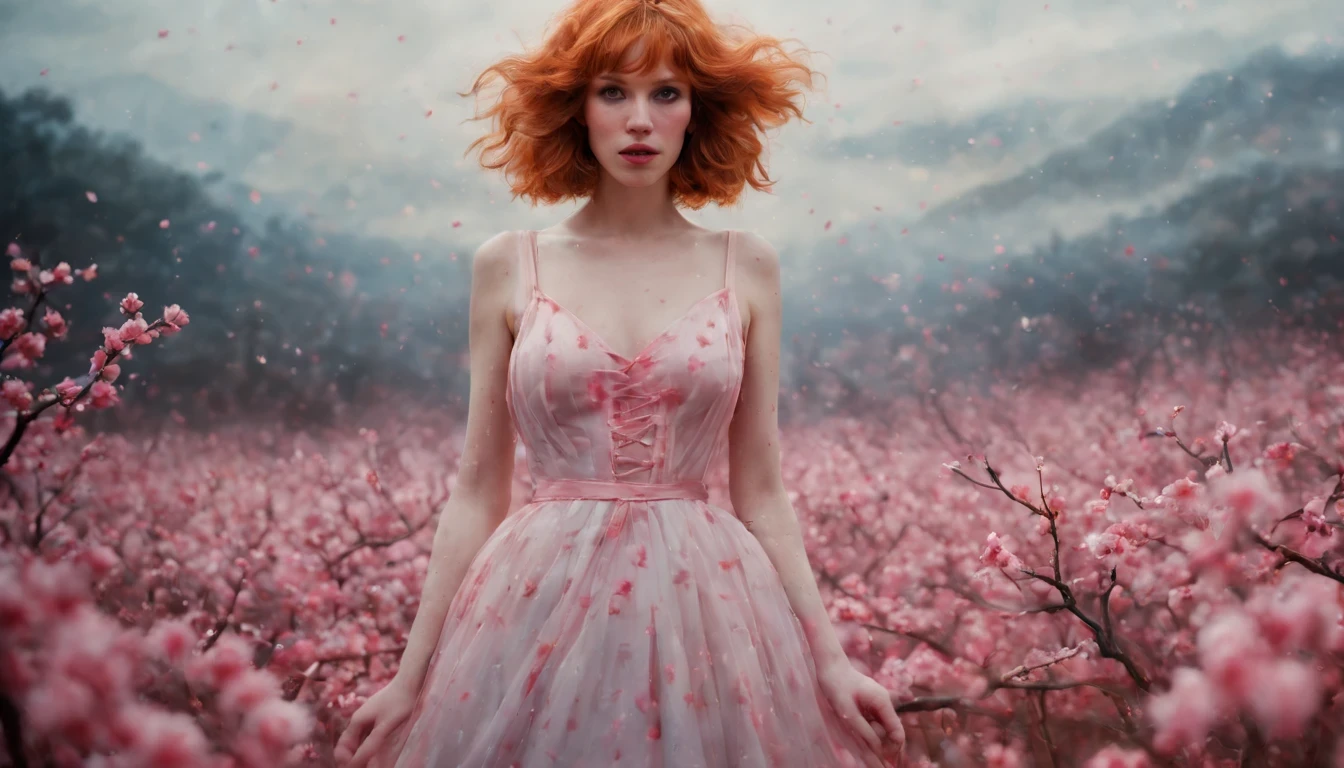 1 girl "Molly Ringwald com vestido vinho longo", (Jogo King Card:1.5, simetria rotacional),Stephen Gammell,(cowboy shot), Minimalist compositions, requintada armadura de cristal,Fio Eletroluminescente, magic sparks, enchanted magical fantasy. Peach Blossom Land, heaven, Jogo CG, Hand Painted Style, 8k, Ultra HD | | |, arte digital conceitual, Azure azul e cinza,(Very detailed, Reasonable design, linhas claras, Alta nitidez, melhor qualidade, master part, 4k ).