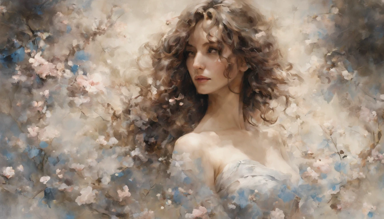 1 girl "Jennifer Grey com vestido vinho longo", (Jogo King Card:1.5, simetria rotacional),Stephen Gammell,(cowboy shot), Minimalist compositions, requintada armadura de cristal,Fio Eletroluminescente, magic sparks, enchanted magical fantasy. Peach Blossom Land, heaven, Jogo CG, Hand Painted Style, 8k, Ultra HD | | |, arte digital conceitual, Azure azul e cinza,(Very detailed, Reasonable design, linhas claras, Alta nitidez, melhor qualidade, master part, 4k ).