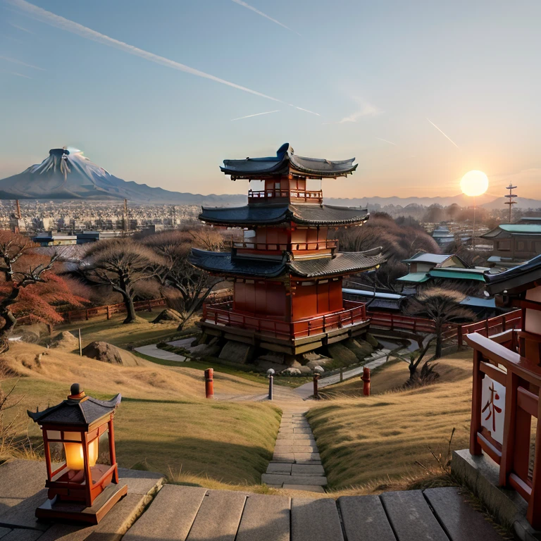 rising sun, new year, spiritual, scenery, perspective, top quality, Japan