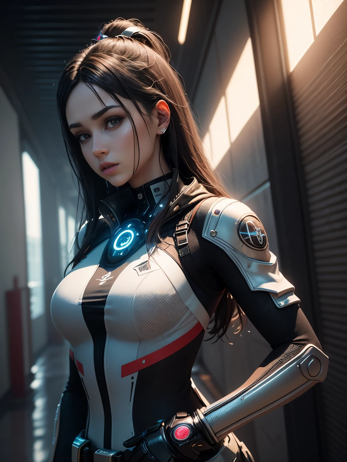 ((Best quality)), ((masterpiece)), (detailed:1.4), 3D, an image of a beautiful cyberpunk female,HDR (High Dynamic Range),Ray Tracing,NVIDIA RTX,Super-Resolution,Unreal 5,Subsurface scattering,PBR Texturing,Post-processing,Anisotropic Filtering,Depth-of-field,Maximum clarity and sharpness,Multi-layered textures,Albedo and Specular maps,Surface shading,Accurate simulation of light-material interaction,Perfect proportions,Octane Render,Two-tone lighting,Wide aperture,Low ISO,White balance,Rule of thirds,8K RAW,