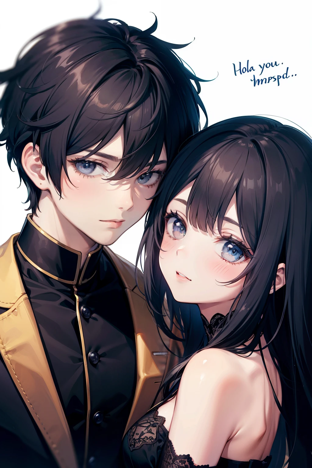 ((Best quality at best)), ((tmasterpiece)), (detailed), s the perfect face，A couple，sweet，Dark Wind